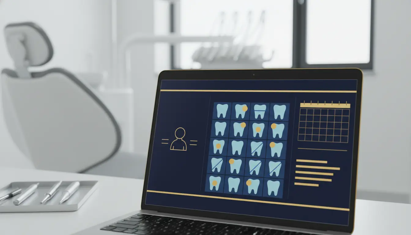 Pantalla del software Cenident con historia clínica odontológica completa del paciente