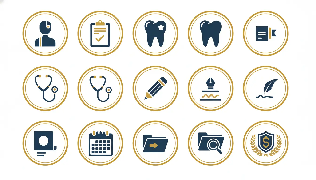 Diagrama con las nueve partes obligatorias de la historia clínica odontológica
