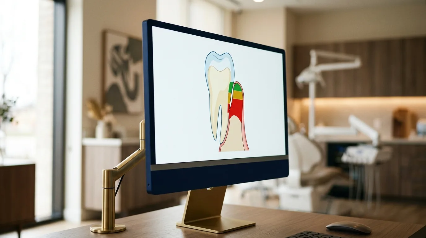 Ilustración del artículo: Profundidad de sondaje: qué es normal y cuándo hay bolsa periodontal